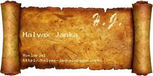 Halvax Janka névjegykártya
